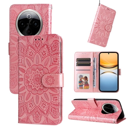 Embossed Sunflower Leather Phone Case, For vivo Y300 Pro, For vivo Y38 5G / T3x 5G Global, For vivo Y100 IDN / Y200e 5G Global, For vivo Y03 4G