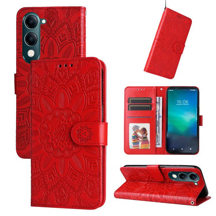 Embossed Sunflower Leather Phone Case, For vivo V50 Lite 4G / 5G, For vivo Y39 5G / Y300i, For vivo Y29s 5G / Y04 4G, For vivo Y29 4G
