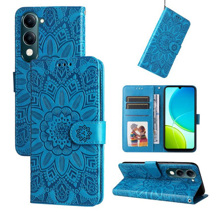 Embossed Sunflower Leather Phone Case, For vivo V50 Lite 4G / 5G, For vivo Y39 5G / Y300i, For vivo Y29s 5G / Y04 4G, For vivo Y29 4G