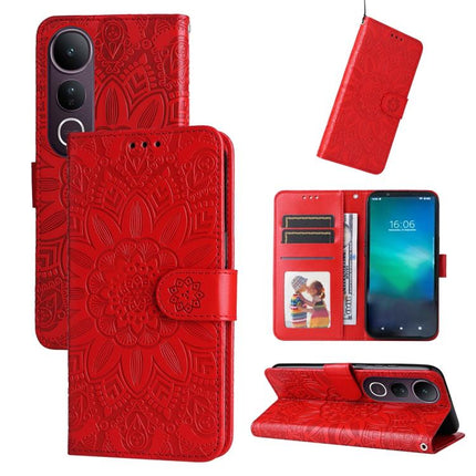 Embossed Sunflower Leather Phone Case, For vivo V50 Lite 4G / 5G, For vivo Y39 5G / Y300i, For vivo Y29s 5G / Y04 4G, For vivo Y29 4G