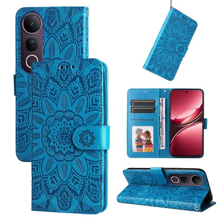 Embossed Sunflower Leather Phone Case, For vivo V50 Lite 4G / 5G, For vivo Y39 5G / Y300i, For vivo Y29s 5G / Y04 4G, For vivo Y29 4G