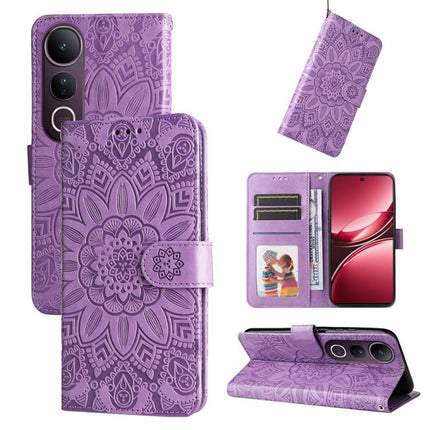 Embossed Sunflower Leather Phone Case, For vivo V50 Lite 4G / 5G, For vivo Y39 5G / Y300i, For vivo Y29s 5G / Y04 4G, For vivo Y29 4G
