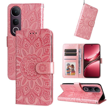 Embossed Sunflower Leather Phone Case, For vivo V50 Lite 4G / 5G, For vivo Y39 5G / Y300i, For vivo Y29s 5G / Y04 4G, For vivo Y29 4G