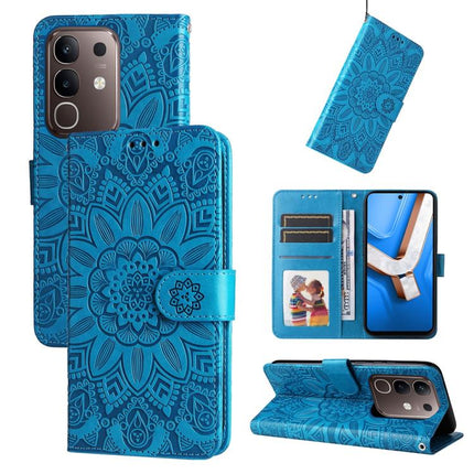 Embossed Sunflower Leather Phone Case, For vivo V50 Lite 4G / 5G, For vivo Y39 5G / Y300i, For vivo Y29s 5G / Y04 4G, For vivo Y29 4G