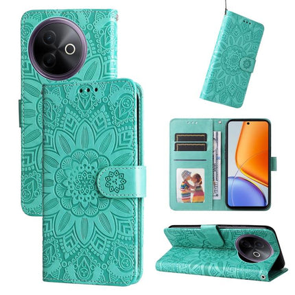Embossed Sunflower Leather Phone Case, For vivo V50 Lite 4G / 5G, For vivo Y39 5G / Y300i, For vivo Y29s 5G / Y04 4G, For vivo Y29 4G