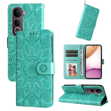 Embossed Sunflower Leather Phone Case, For vivo Y31 5G 2025, For vivo Y400 5G, For vivo V60 5G Global, For vivo Y400 Pro 5G / V40e / iQOO Z9s