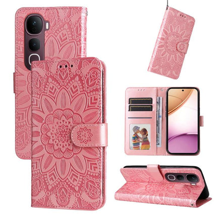 Embossed Sunflower Leather Phone Case, For vivo Y31 5G 2025, For vivo Y400 5G, For vivo V60 5G Global, For vivo Y400 Pro 5G / V40e / iQOO Z9s