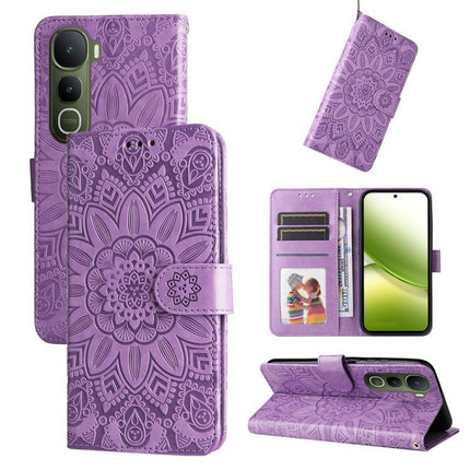 Embossed Sunflower Leather Phone Case, For vivo Y31 5G 2025, For vivo Y400 5G, For vivo V60 5G Global, For vivo Y400 Pro 5G / V40e / iQOO Z9s