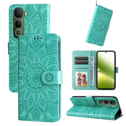 Embossed Sunflower Leather Phone Case, For vivo Y31 5G 2025, For vivo Y400 5G, For vivo V60 5G Global, For vivo Y400 Pro 5G / V40e / iQOO Z9s