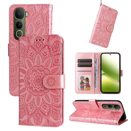 Embossed Sunflower Leather Phone Case, For vivo Y31 5G 2025, For vivo Y400 5G, For vivo V60 5G Global, For vivo Y400 Pro 5G / V40e / iQOO Z9s