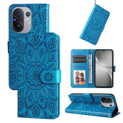 Embossed Sunflower Leather Phone Case, For vivo Y31 5G 2025, For vivo Y400 5G, For vivo V60 5G Global, For vivo Y400 Pro 5G / V40e / iQOO Z9s