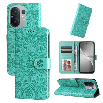 Embossed Sunflower Leather Phone Case, For vivo Y31 5G 2025, For vivo Y400 5G, For vivo V60 5G Global, For vivo Y400 Pro 5G / V40e / iQOO Z9s