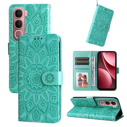 Embossed Sunflower Leather Phone Case, For vivo Y31 5G 2025, For vivo Y400 5G, For vivo V60 5G Global, For vivo Y400 Pro 5G / V40e / iQOO Z9s