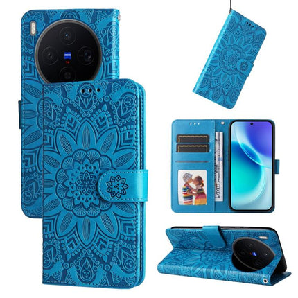 Embossed Sunflower Leather Phone Case, For vivo Y500 Pro 5G, For vivo X300 Pro, For vivo X300, For vivo V60 Lite 4G / 5G