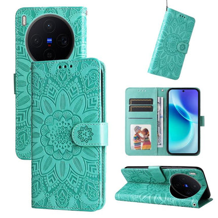Embossed Sunflower Leather Phone Case, For vivo Y500 Pro 5G, For vivo X300 Pro, For vivo X300, For vivo V60 Lite 4G / 5G