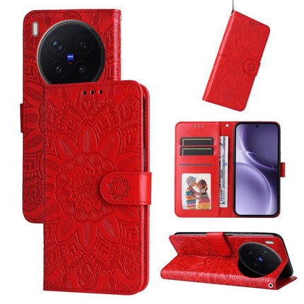 Embossed Sunflower Leather Phone Case, For vivo Y500 Pro 5G, For vivo X300 Pro, For vivo X300, For vivo V60 Lite 4G / 5G