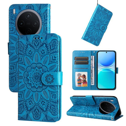 Embossed Sunflower Leather Phone Case, For vivo Y500 Pro 5G, For vivo X300 Pro, For vivo X300, For vivo V60 Lite 4G / 5G