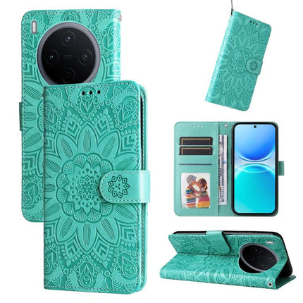 Embossed Sunflower Leather Phone Case, For vivo Y500 Pro 5G, For vivo X300 Pro, For vivo X300, For vivo V60 Lite 4G / 5G
