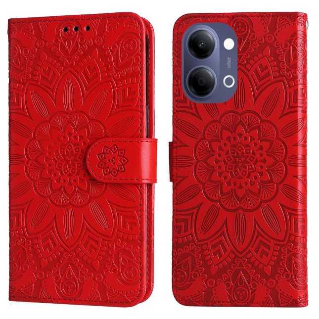 Embossed Sunflower Leather Phone Case, For vivo Y500 Pro 5G, For vivo X300 Pro, For vivo X300, For vivo V60 Lite 4G / 5G