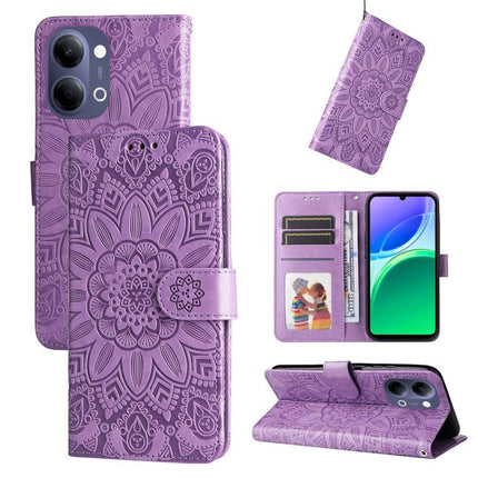 Embossed Sunflower Leather Phone Case, For vivo Y600 Pro 5G, For vivo Y21 5G 2026 / vivo Y05 4G, For vivo V70 FE 5G, For vivo S50 5G / V70 5G