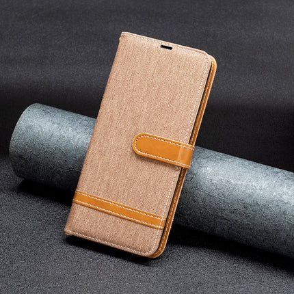 Color Block Denim Texture Leather Phone Case, For iPhone 16 Plus, For iPhone 16