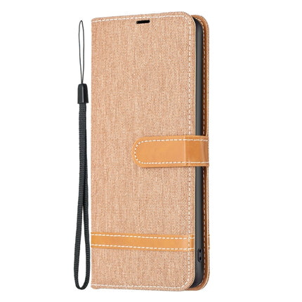 Color Block Denim Texture Leather Phone Case, For iPhone 16 Plus, For iPhone 16