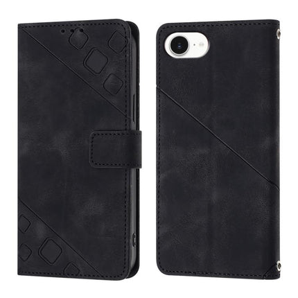 Skin-feel Embossed Leather Phone Case, For iPhone SE 2024, For iPhone 16 Pro Max, For iPhone 16 Pro, For iPhone 16 Plus