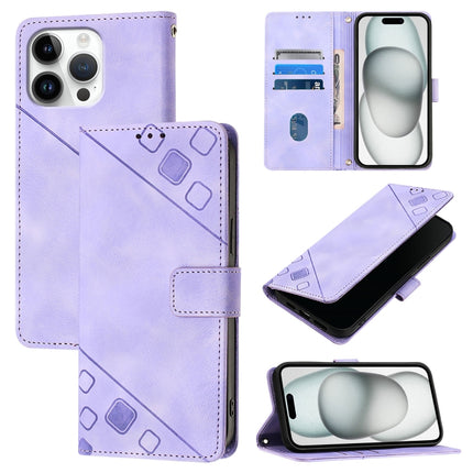 Skin-feel Embossed Leather Phone Case, For iPhone SE 2024, For iPhone 16 Pro Max, For iPhone 16 Pro, For iPhone 16 Plus