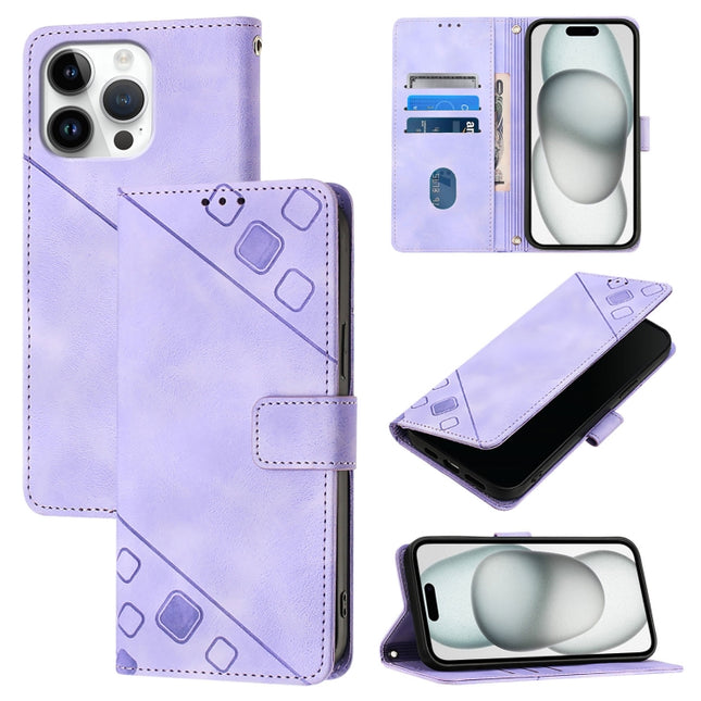 Skin-feel Embossed Leather Phone Case, For iPhone SE 2024, For iPhone 16 Pro Max, For iPhone 16 Pro, For iPhone 16 Plus