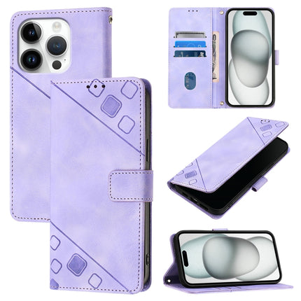 Skin-feel Embossed Leather Phone Case, For iPhone SE 2024, For iPhone 16 Pro Max, For iPhone 16 Pro, For iPhone 16 Plus