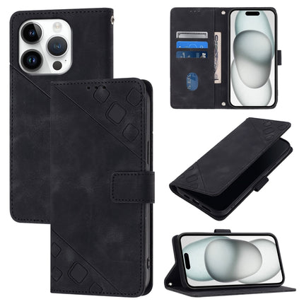 Skin-feel Embossed Leather Phone Case, For iPhone SE 2024, For iPhone 16 Pro Max, For iPhone 16 Pro, For iPhone 16 Plus