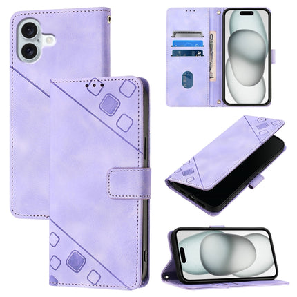 Skin-feel Embossed Leather Phone Case, For iPhone SE 2024, For iPhone 16 Pro Max, For iPhone 16 Pro, For iPhone 16 Plus
