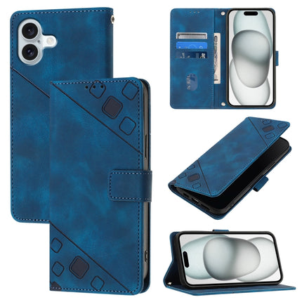 Skin-feel Embossed Leather Phone Case, For iPhone SE 2024, For iPhone 16 Pro Max, For iPhone 16 Pro, For iPhone 16 Plus