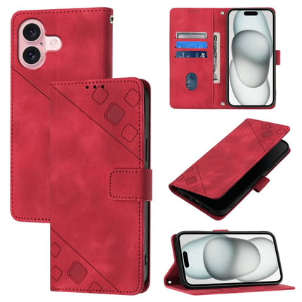 Skin-feel Embossed Leather Phone Case, For iPhone 16, For iPhone 15 Pro Max, For iPhone 15 Pro, For iPhone 15 Plus