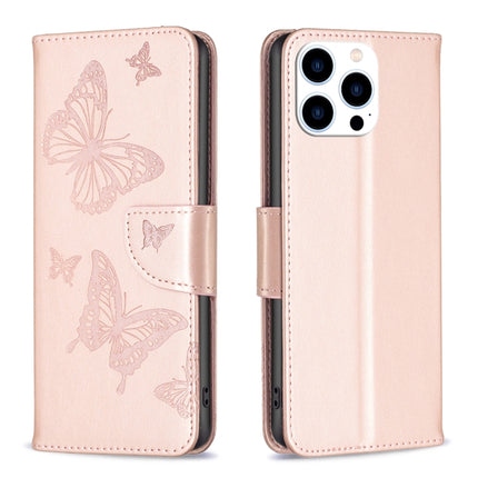 Embossing Two Butterflies Pattern Leather Phone Case, For iPhone 15 Pro Max, For iPhone 15 Pro, For iPhone 15 Plus, For iPhone 15
