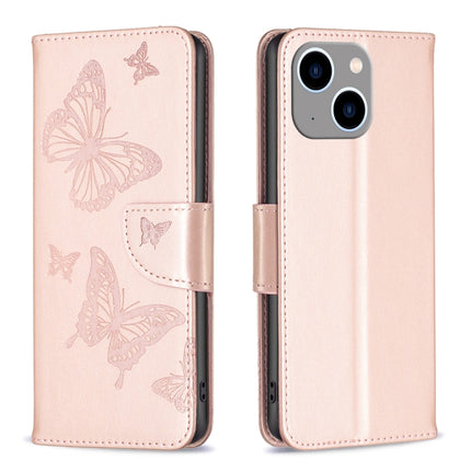 Embossing Two Butterflies Pattern Leather Phone Case, For iPhone 15 Pro Max, For iPhone 15 Pro, For iPhone 15 Plus, For iPhone 15