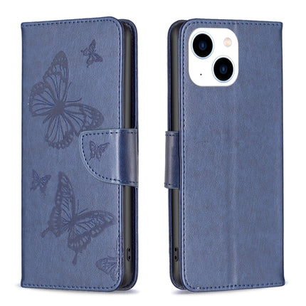Embossing Two Butterflies Pattern Leather Phone Case, For iPhone 15 Pro Max, For iPhone 15 Pro, For iPhone 15 Plus, For iPhone 15