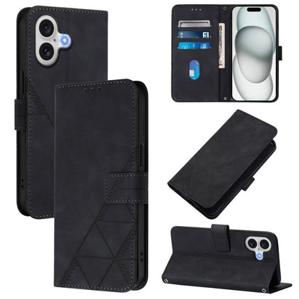 Crossbody 3D Embossed Flip Leather Phone Case, For iPhone Air, For iPhone 16 Pro Max, For iPhone 16 Pro, For iPhone 16 Plus