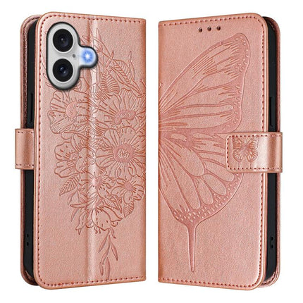 Embossed Butterfly Leather Phone Case, For iPhone 17 Pro Max, For iPhone 17 Pro, For iPhone 17