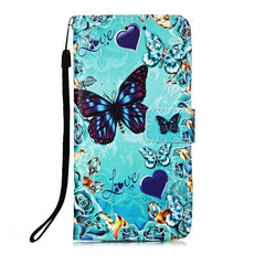Colored Drawing Pattern Plain Weave Leather Phone Case