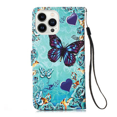 Colored Drawing Pattern Plain Weave Leather Phone Case