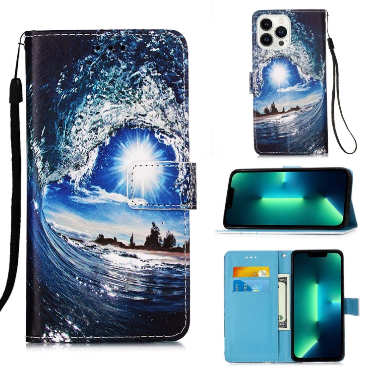 Colored Drawing Pattern Plain Weave Leather Phone Case