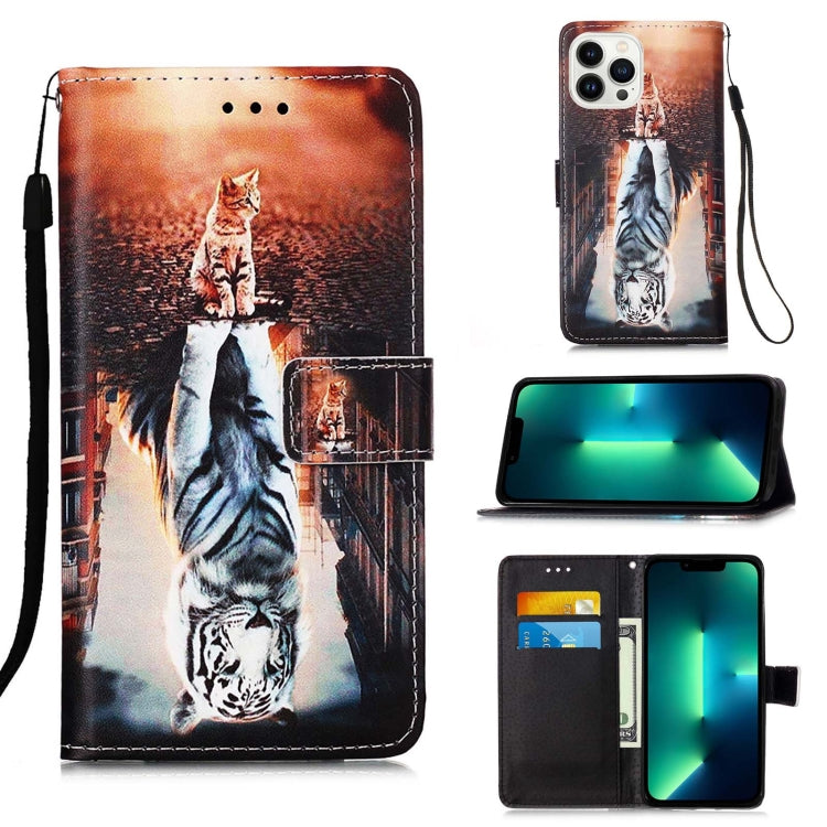 Colored Drawing Pattern Plain Weave Leather Phone Case