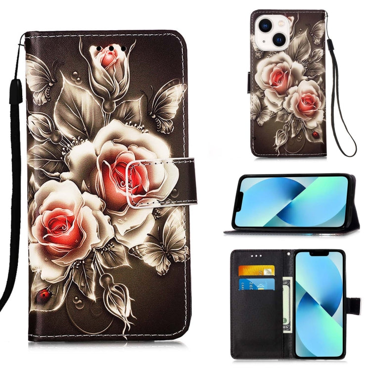 Colored Drawing Pattern Plain Weave Leather Phone Case