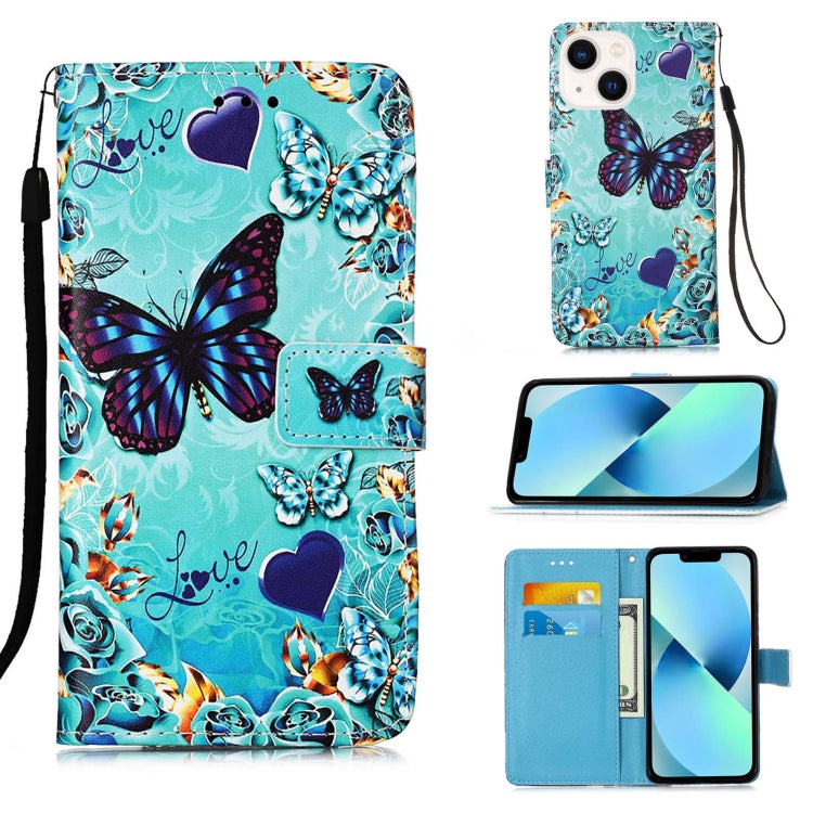Colored Drawing Pattern Plain Weave Leather Phone Case