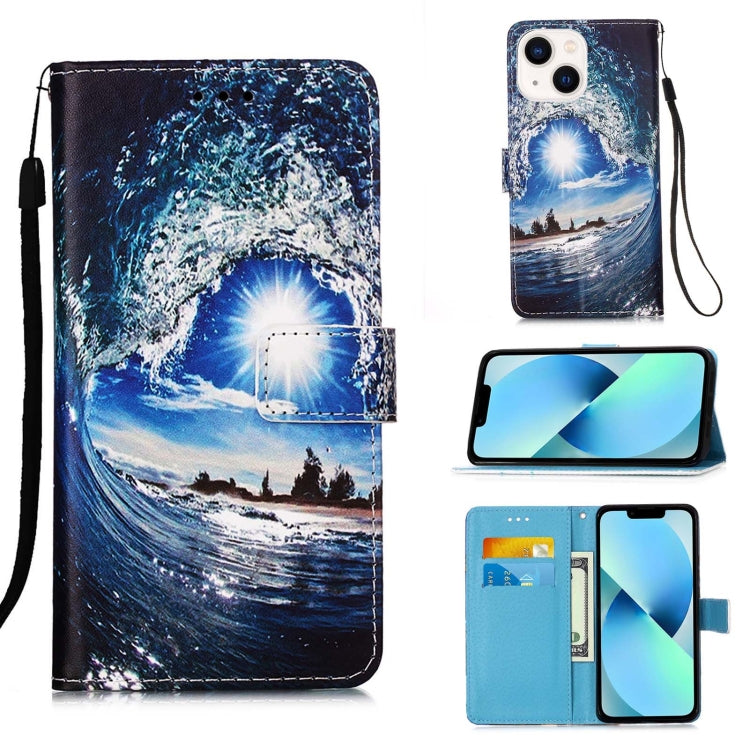 Colored Drawing Pattern Plain Weave Leather Phone Case