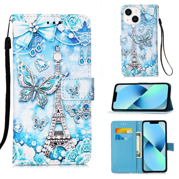Colored Drawing Pattern Plain Weave Leather Phone Case