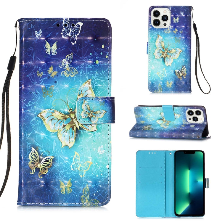 3D Painting Horizontal Flip Leather Phone Case, For iPhone 16 Plus, For iPhone 16, For iPhone 15 Pro Max