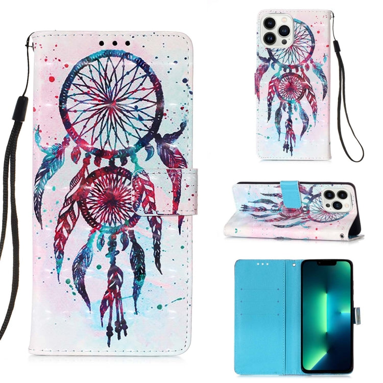 3D Painting Horizontal Flip Leather Phone Case, For iPhone 16 Plus, For iPhone 16, For iPhone 15 Pro Max