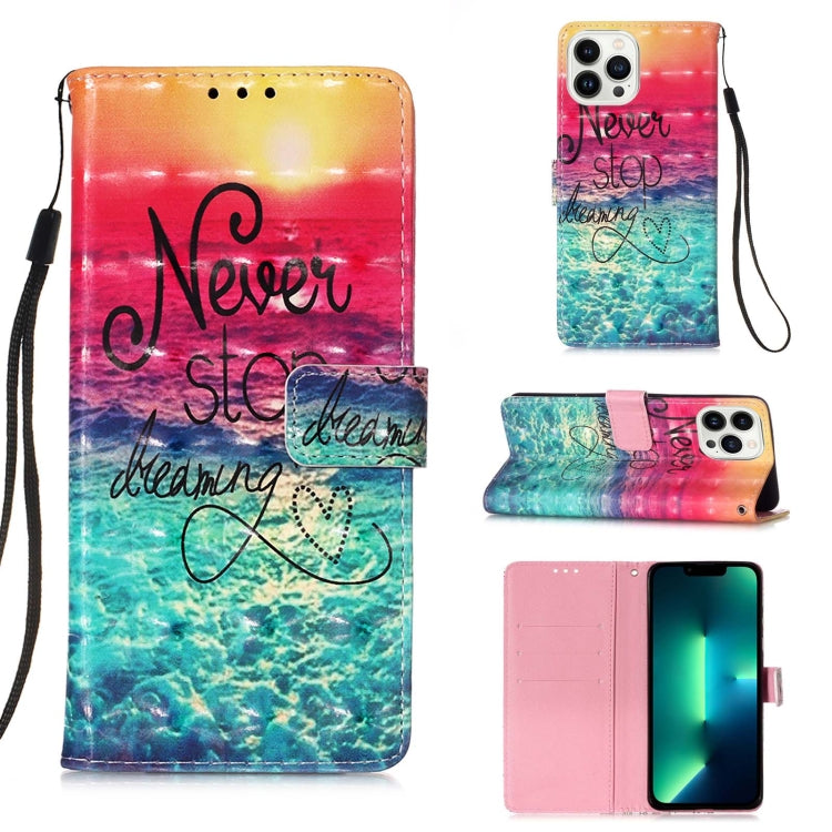 3D Painting Horizontal Flip Leather Phone Case, For iPhone 16 Plus, For iPhone 16, For iPhone 15 Pro Max